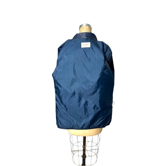1970s blue vinyl jacket with wide notched collar Size M/L VEGAN - Picture 6 of 7